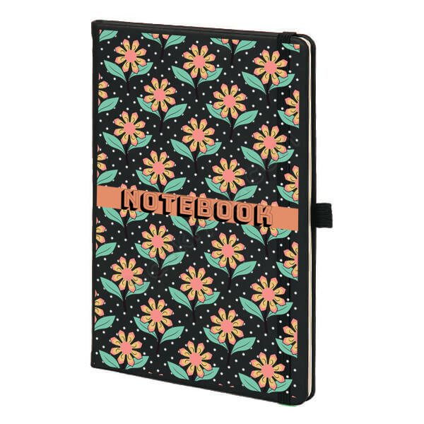 Desenli Siyah Ajanda – Tarihsiz Siyah Ajanda / Defter tasarımı