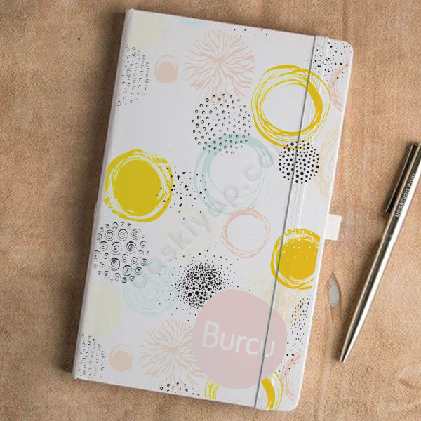 Desenli Tasarım Tarihsiz Beyaz Ajanda online tasarla