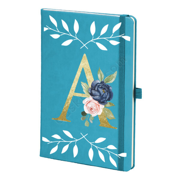 Desenli Turkuaz Ajanda – Tarihsiz Çizgili Turkuaz Ajanda/Defter 13X21Cm tasarımı