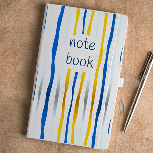 Dik Çizgili Tasarım Beyaz Ajanda online tasarla