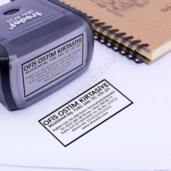 Dikdörtgen Çerçeveli Firma Kaşesi online tasarla