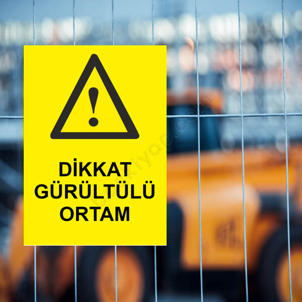 Dikkat Gürültülü Ortam Etiketi online tasarla