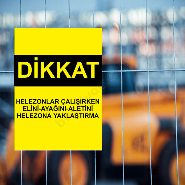 Dikkat Helezyonlar Uyarı Etiketi online tasarla