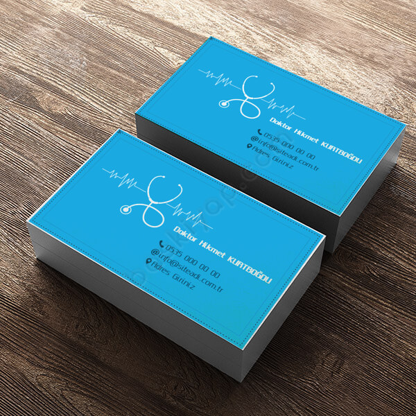 Doktorlar İçin Tasarımlı Tek Yön Kartvizit online tasarla