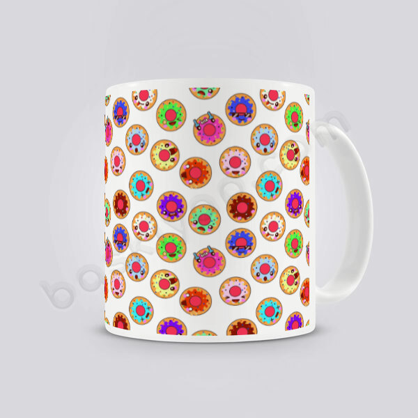 Donuts Renkli Kendin Tasarla Baskılı Kupa online tasarla
