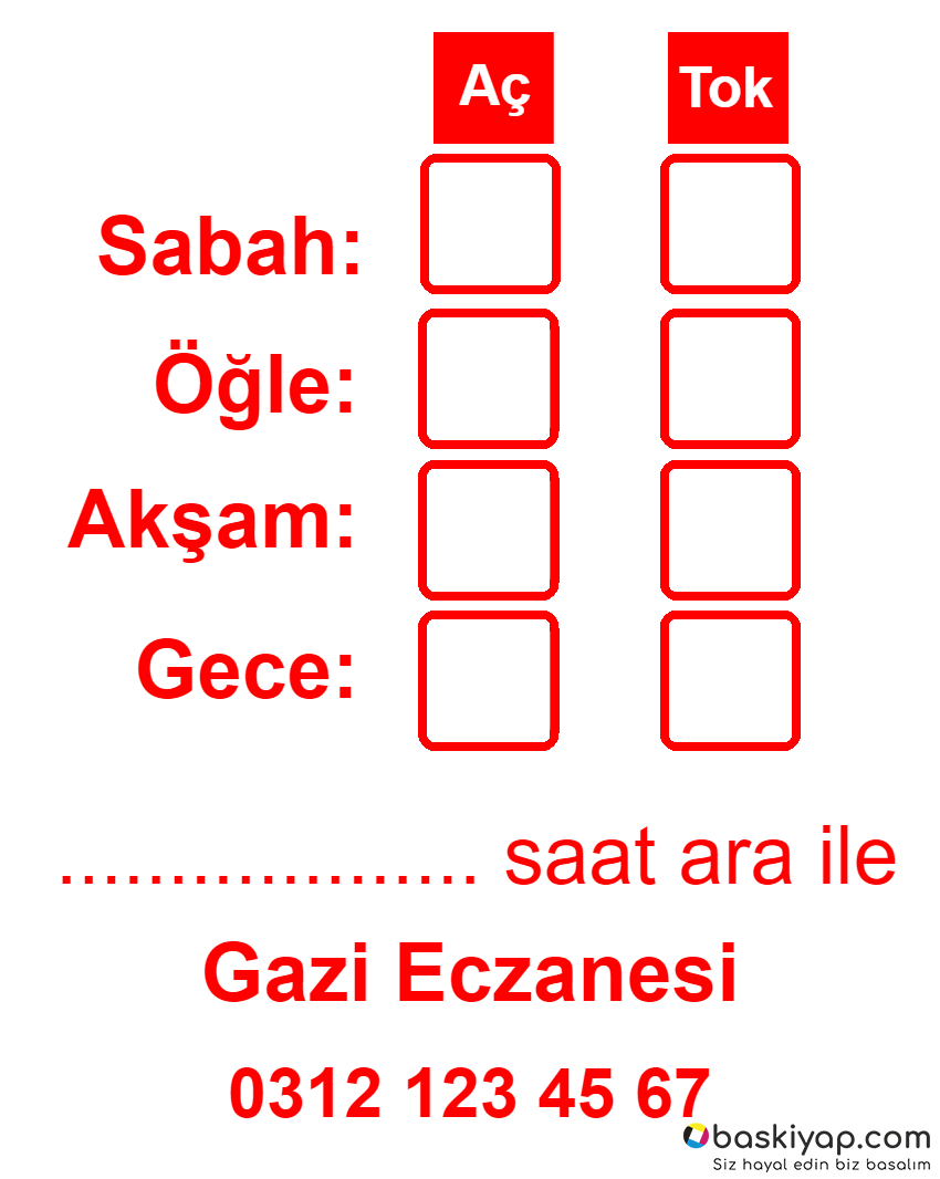 Eczane İlaç Etiketi Tasarla online tasarla