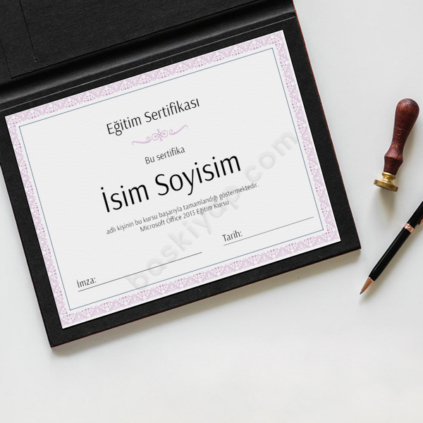 Eğitim Sertifikası online tasarla