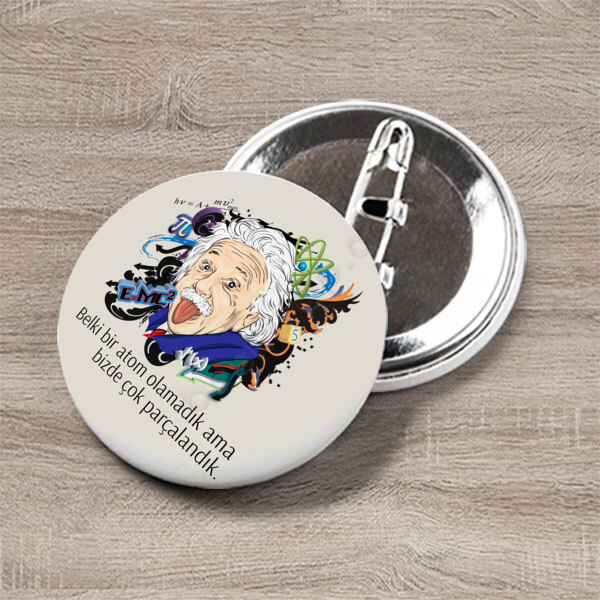 Einstein Komik Buton Rozet online tasarla