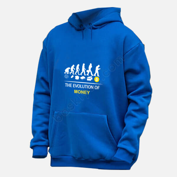 Elon Musk Bitcoin Tasarım Baskılı Mavi Sweatshirt online tasarla