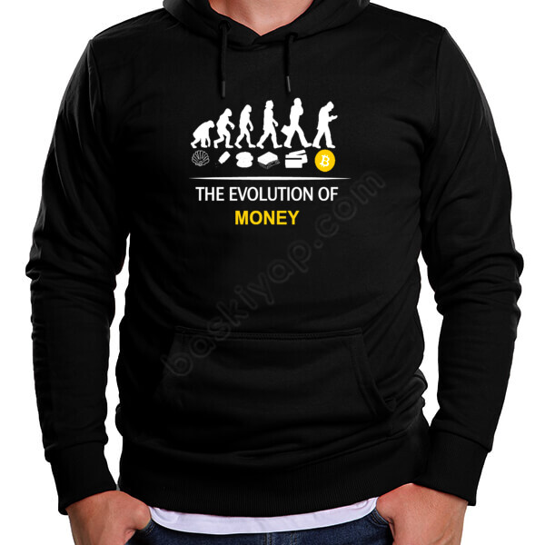 Elon Musk Bitcoin Tasarım Baskılı Siyah Sweatshirt online tasarla