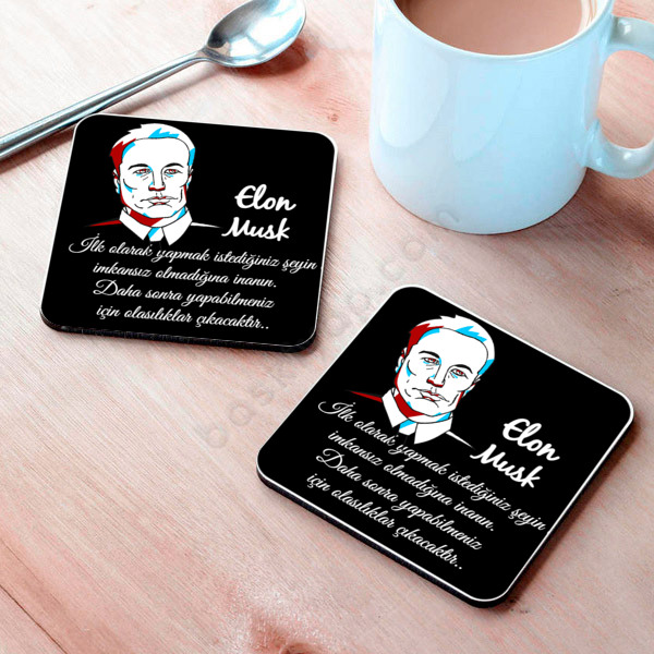 Elon Musk Metal Bardak Altlığı online tasarla