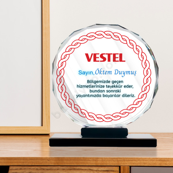 Emekliye Özel Kristal Plaketler online tasarla