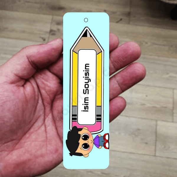 Erkek Çocuk Kalem Tasarımlı Metal Kitap Ayracı online tasarla