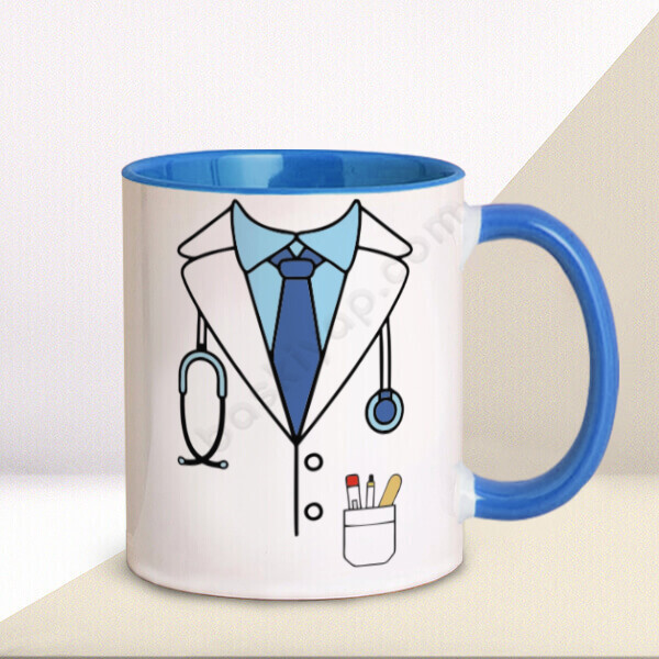Erkek Doktor Tasarımlı Mavi Kupa Bardak online tasarla
