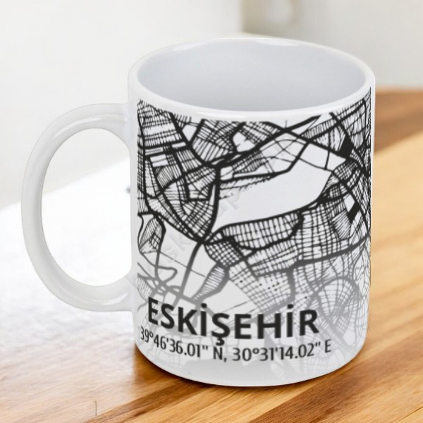 Eskişehir Şehir Haritası Baskılı Kupa online tasarla