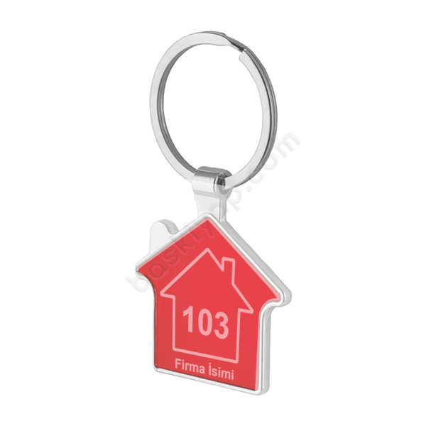 Ev Tasarımlı Numaralı Ev Şeklinde Anahtarlık online tasarla