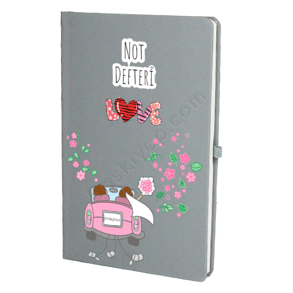 Evleniyoruz Görselli Gri Ajanda online tasarla