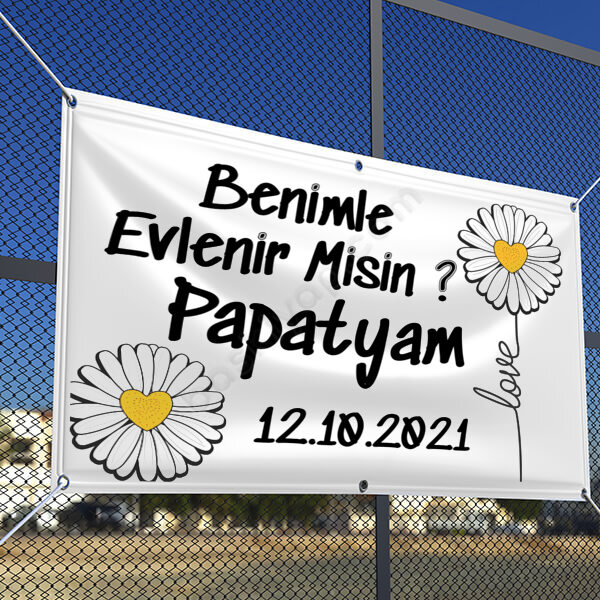 Evlilik Teklifi Branda Baskısı Tasarım 2 online tasarla