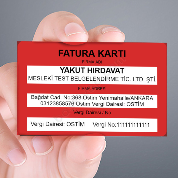 Fatura Kartı online tasarla