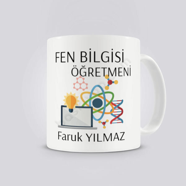 Fen Bilgisi Öğretmeni Tasarımlı Baskılı Kupa Bardak online tasarla