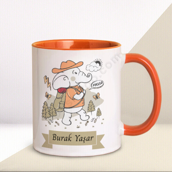 Fil Tasarımlı Kupa Bardak online tasarla