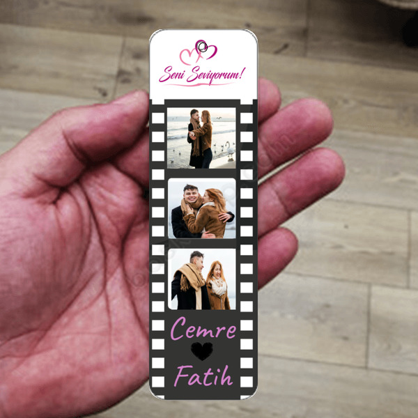 Film Şeridi Sevgililer Günü Kitap Ayracı online tasarla