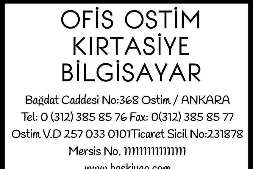 Firma Bilgisi Kaşesi online tasarla