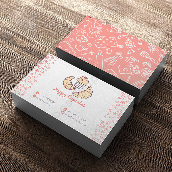 Firmaya Özel Çift Yön Pastane Kartviziti online tasarla