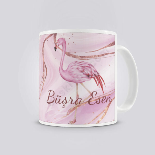 Flamingo Tasarım İsme Özel Kendin Tasarla Kupa online tasarla