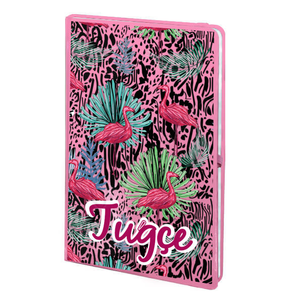 Flamingo Tasarımlı Pembe Ajanda online tasarla