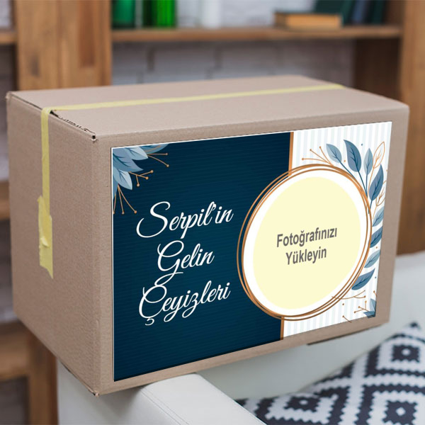 Fotoğraf Baskılı Çeyiz Etiketi online tasarla