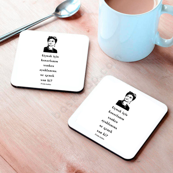 Frida Kahlo Tasarım Bardak Altlığı online tasarla