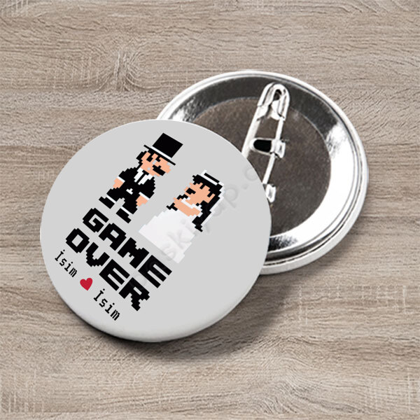 Game Over Tasarımlı Rozet online tasarla