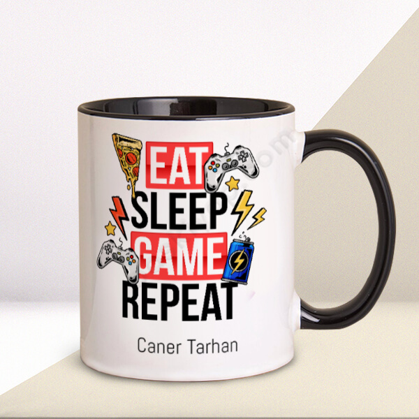 Gamer Kişiye Özel Siyah Kupa Bardak online tasarla