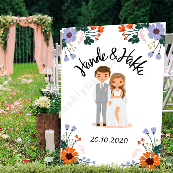 Gelin Damat Tasarımlı Ayaklı Pano online tasarla