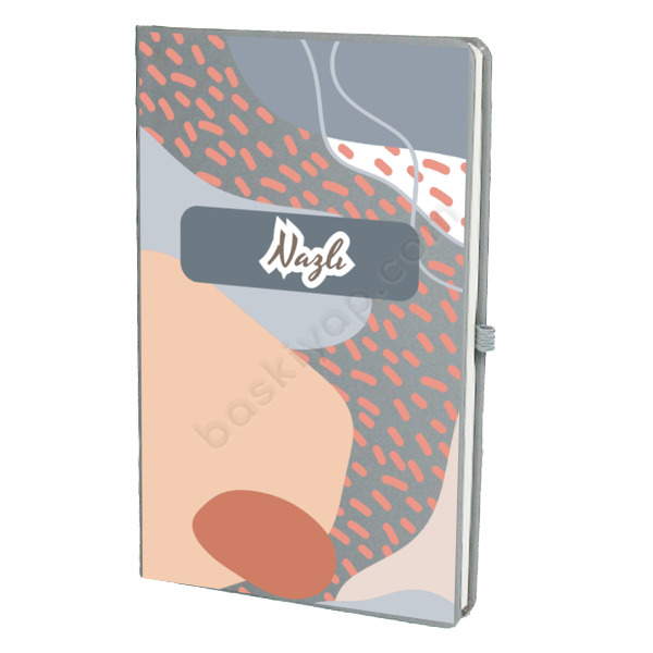 Geometrik Desenli Gri Ajanda – Tarihsiz Çizgili Gri Ajanda/Defter 13X21Cm tasarımı