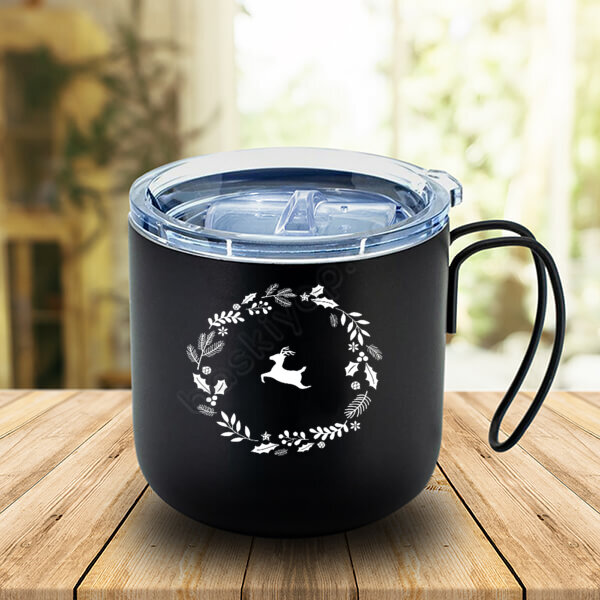 Geyik Çerçeve Tasarımlı Termos Bardak online tasarla