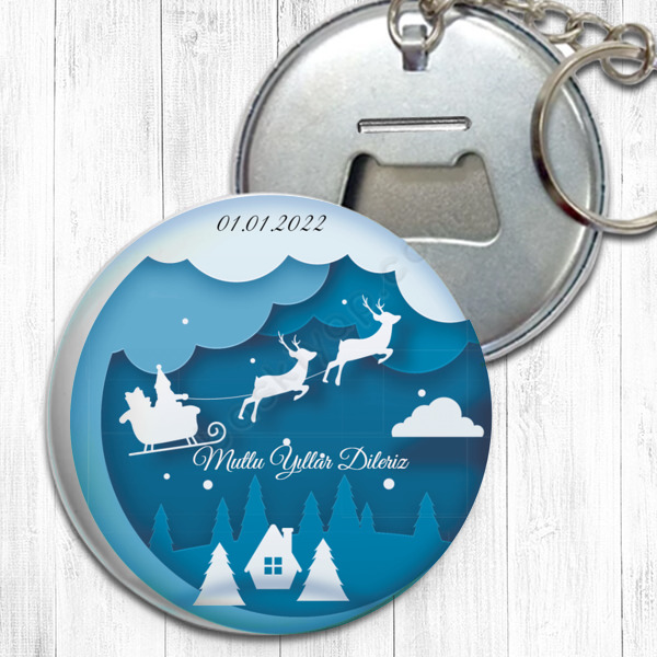 Geyik Tasarımlı Metal Açacak Anahtarlık online tasarla