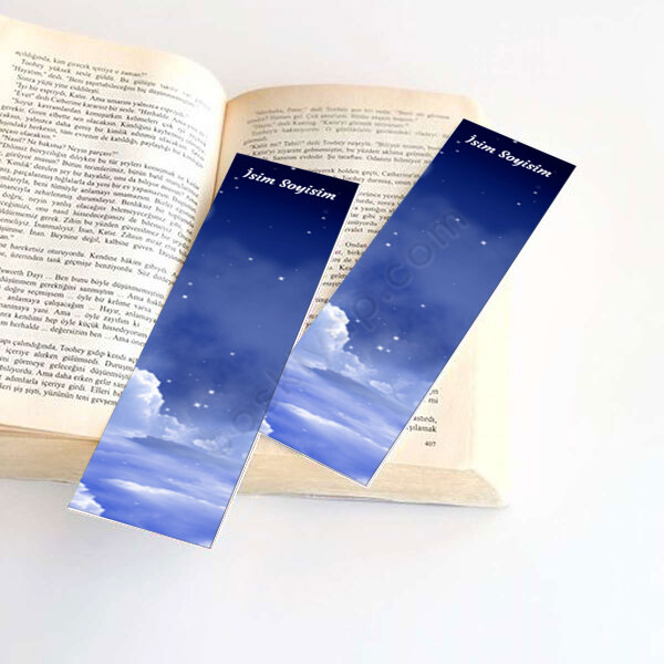 Gökyüzü Tasarım Baskılı Kitap Ayracı online tasarla