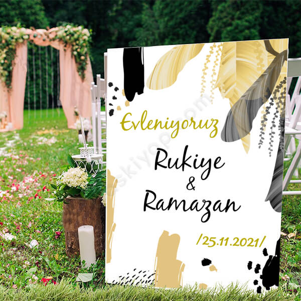 Gold Ypprak Tasarım Baskılı Ayaklı Pano online tasarla