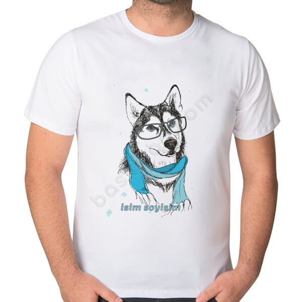 Gözlüklü Kurt Tasarımlı Tişört online tasarla