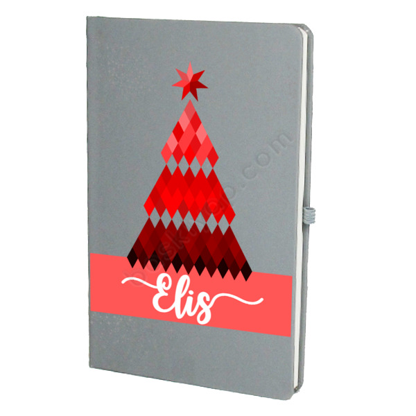Çam Ağacı Tasarımlı 2 Gri Ajanda – Tarihsiz Çizgili Gri Ajanda/Defter 13X21Cm tasarımı