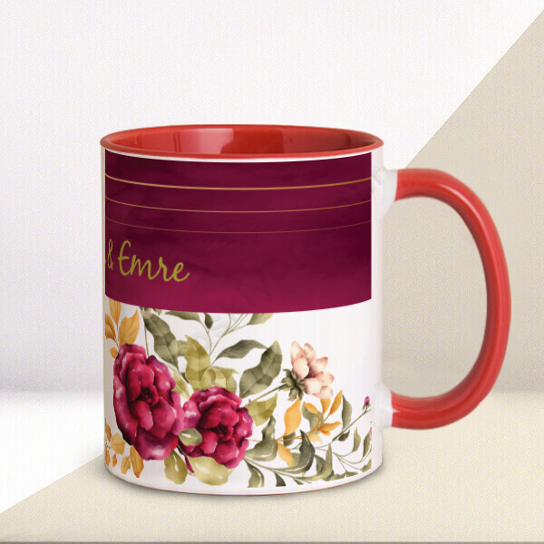 Gül Tasarımlı Kupa online tasarla