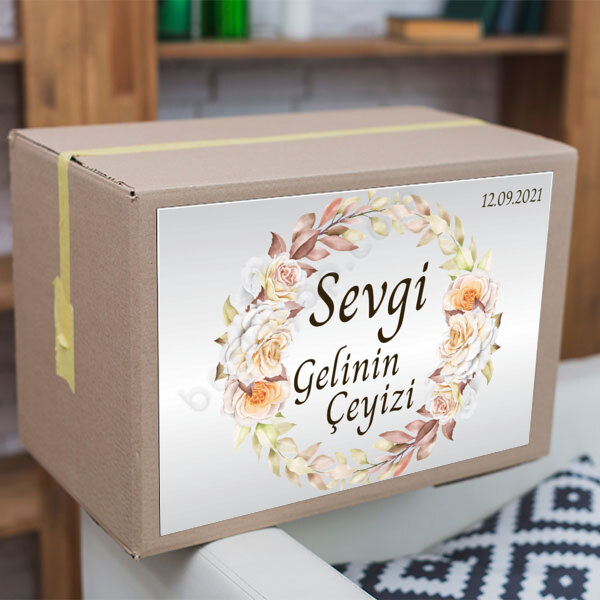 Gül Tasarım Çeyiz Etiketi online tasarla