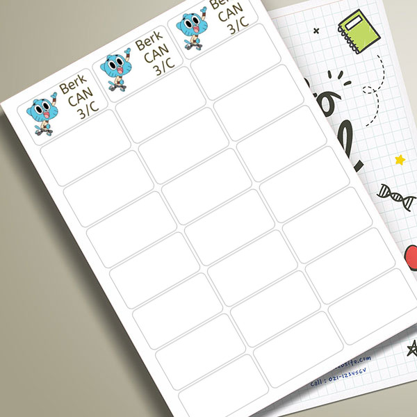 Gumball Okul Etiketi online tasarla