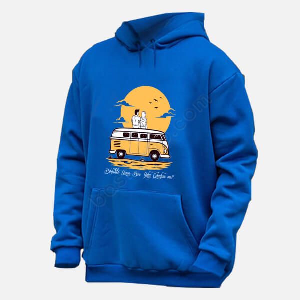 Gün Batımı Temalı Sevgiliye Özel Baskılı Hoodie online tasarla
