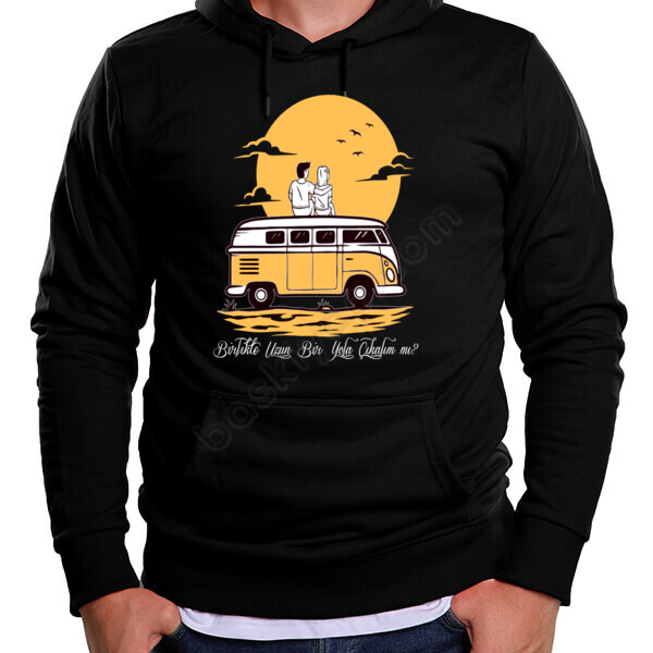 Gün Batımı Temalı Sevgiliye Özel Baskılı Hoodie online tasarla