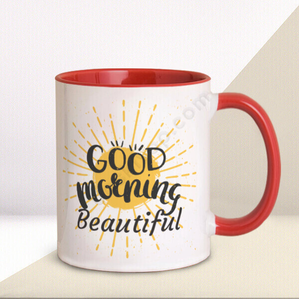 Günaydın Baskılı Kırmızı Kupa online tasarla