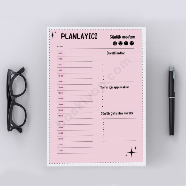 Günlük Plan Antetli Kağıt online tasarla