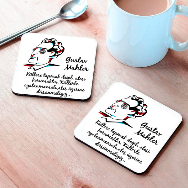 Gustav Mahler Tasarım Baskılı Metal Bardak Altlığı online tasarla